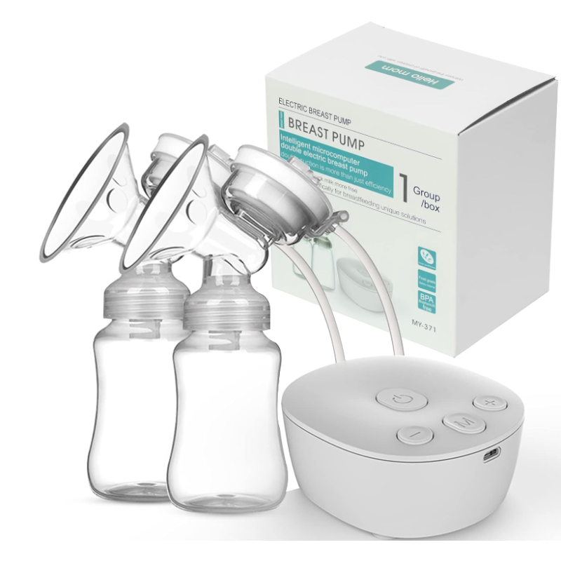 Pompa de San Electrica Dubla – 3 Moduri, 9 Niveluri, Anti-Reflux, Fara BPA, Alba, Portabila cu Alimentare USB