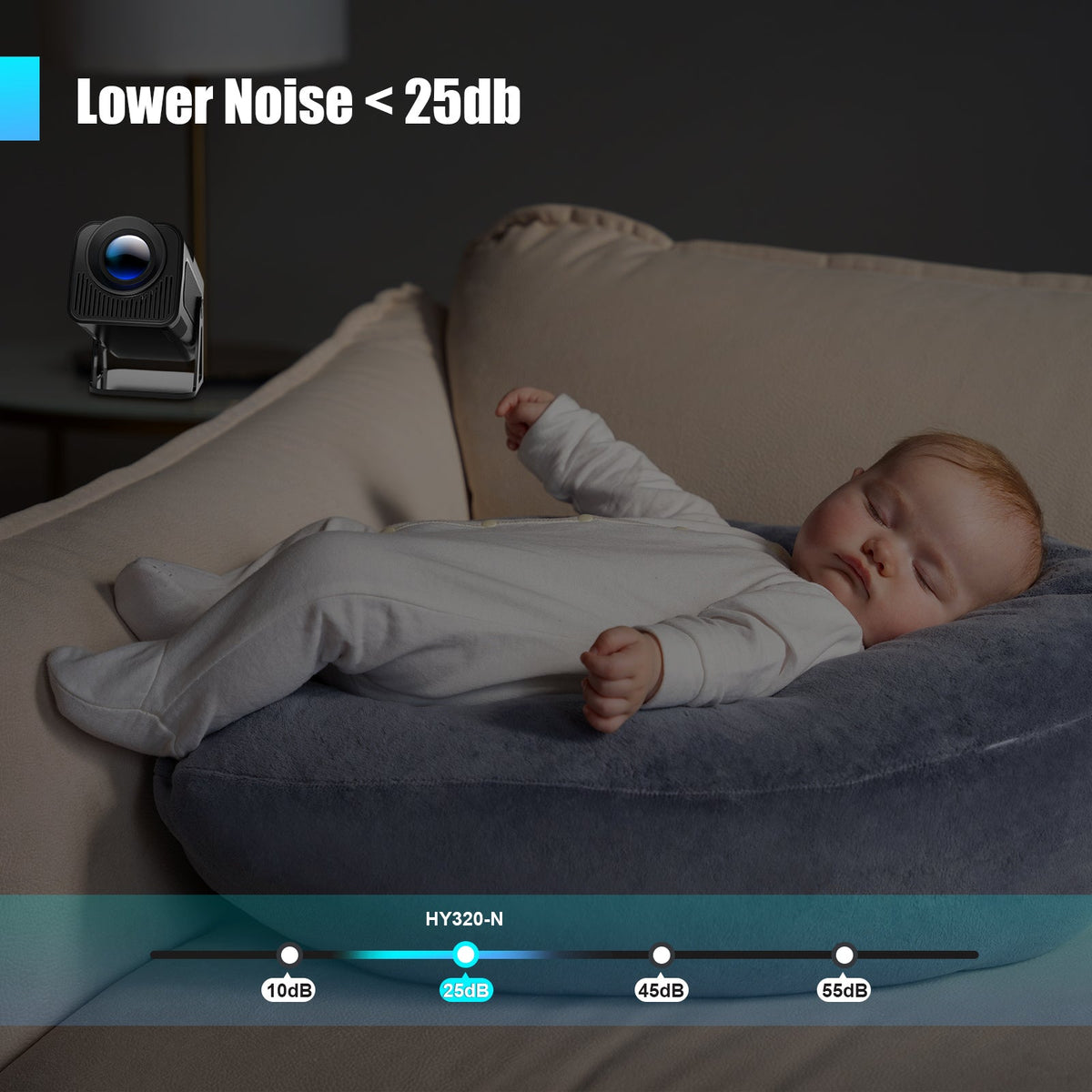 Proiector Portabil 1080p Nativ 500 ANSI Lumeni cu WiFi 5G Bluetooth 5.2 si Aplicatii Oficiale – Magcubic HY320-N
