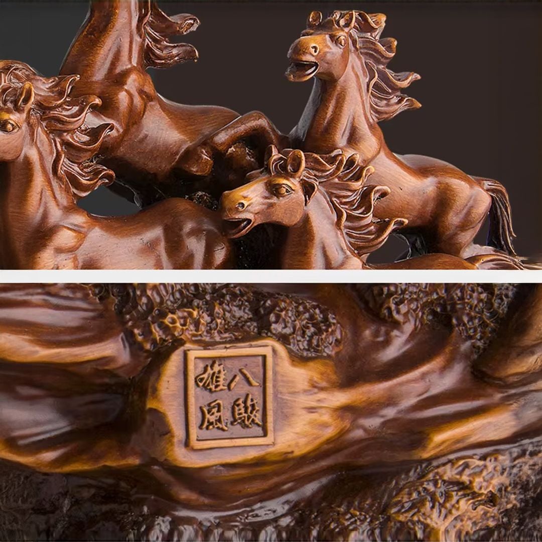 Statueta decorativa cai in alergare – rasina – design artistic premium 11 x 36 x 21 cm