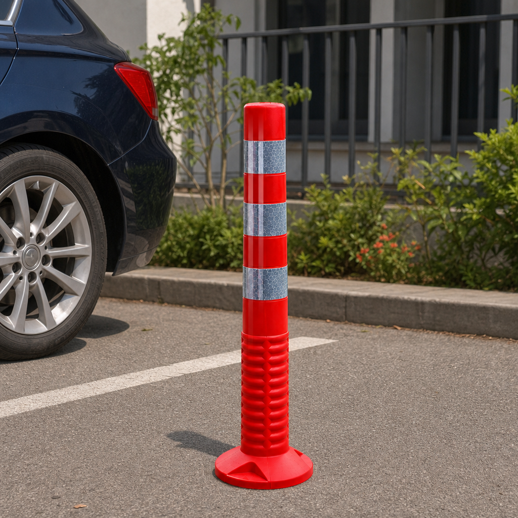 Stalpisor delimitare parcare PU 75CM - folie argintie - in context de utilizare