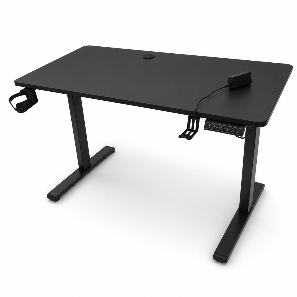 Birou Electric Reglabil pe Inaltime 140x60cm Blat Negru Panou Control Digital - detaliu produs