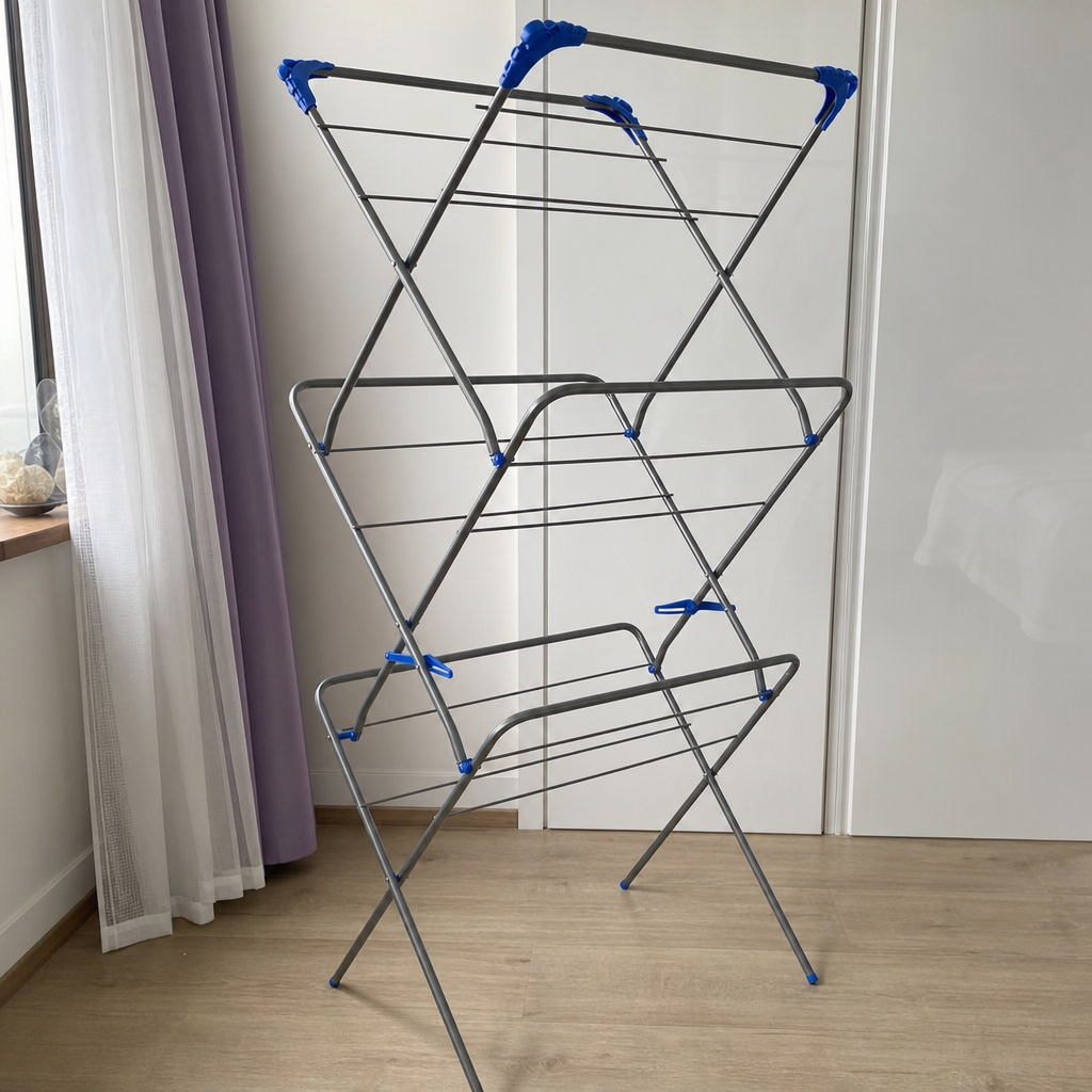 Uscator de rufe pliabil cu 3 niveluri, suport metalic pentru haine, 135 x 60 x 45 cm - detaliu produs