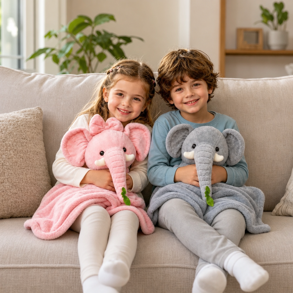 Animalut de Plus 2-in-1 cu Paturica Ascunsa 100x200 cm 5 Modele