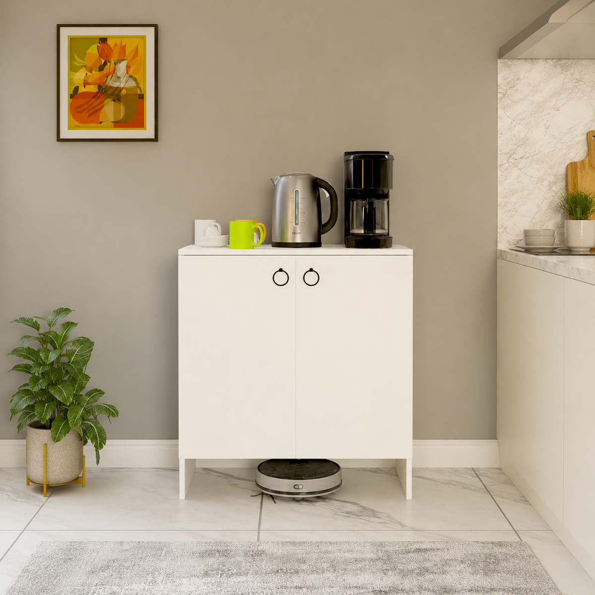 Comoda Depozitare Mobilier Alb Dulap Multiplu Organizare Casa - detaliu produs