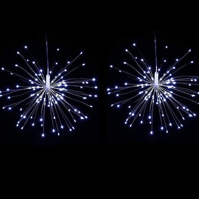 Instalatie Craciun 5 artificii decorative, diametru 34 cm, lungime 3.5M, 600 LED
