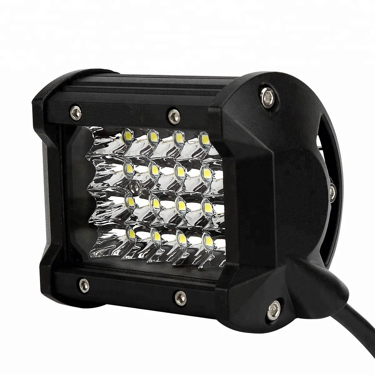 Proiector LED auto off-road 72W, 24 LED-uri, lumina alba, model dreptunghiular