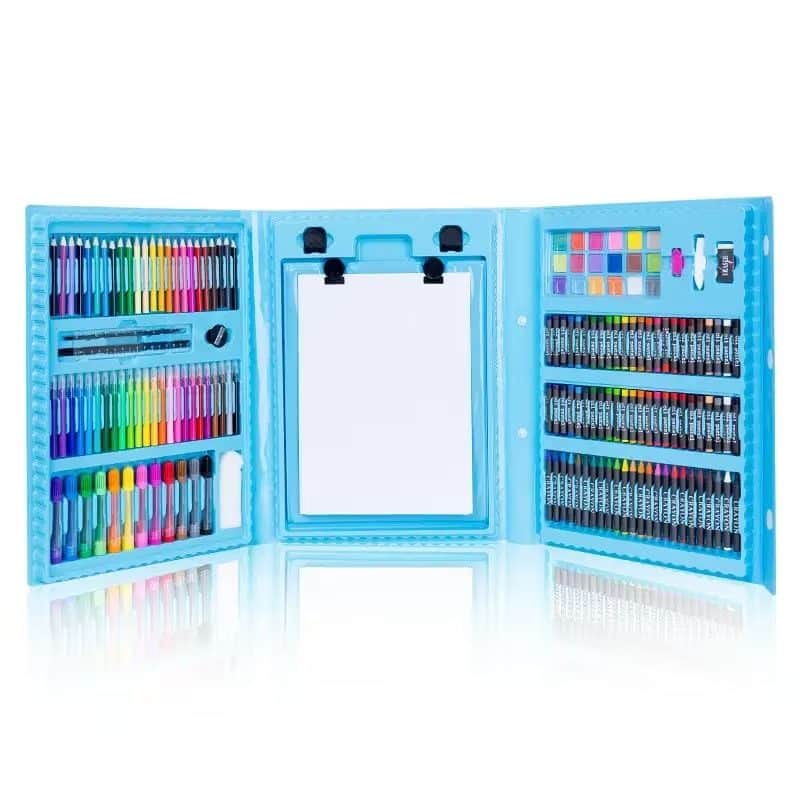 Set Pictura si Desen pentru Copii 208 Piese Suport Foaie Desen Albastru 3+ Ani - detaliu produs
