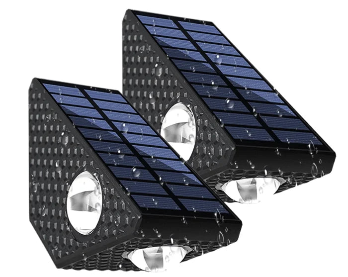 Set 2 Lampi Solare Decorative de Perete Lumina 3 Directii Multicolor Alb Rece Alb Cald - detaliu produs