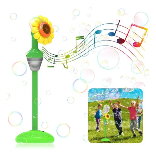 KK Bubble Blower Bubble Tower Jucarie Copii cu Muzica si Pulverizator Girasol 119cm - imagine principala