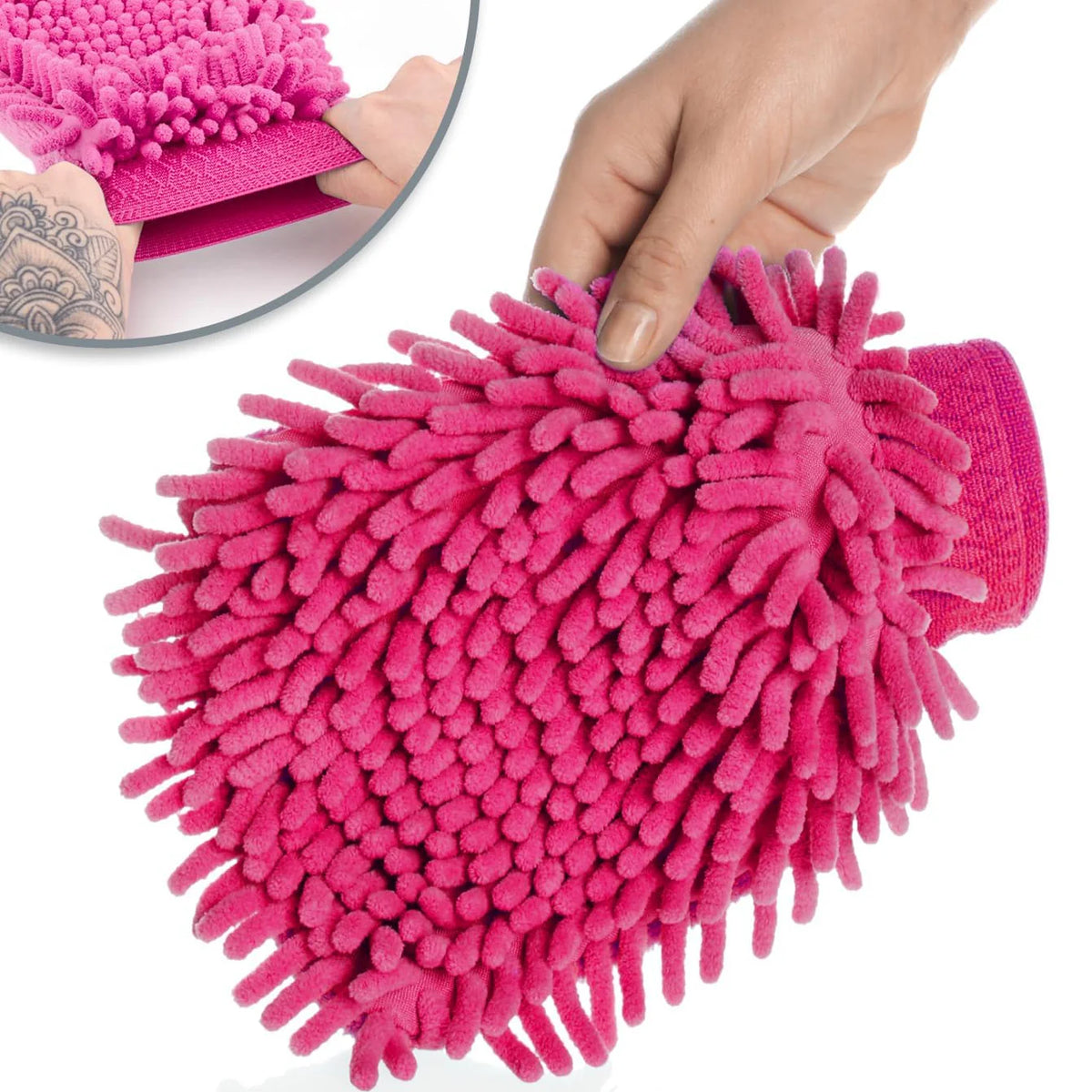 Manusa Spalare Auto Chenille Izolata Interior Microfibra Verde - detaliu produs