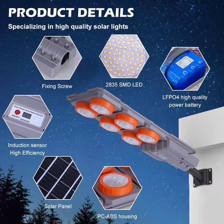 Lampa Solara LED Exterior Gradina Iluminare Automata Waterproof IP65 - detaliu produs