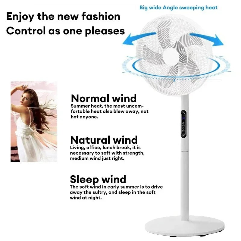 Ventilator digital cu telecomanda si timer 1120 mm, oscilatie 90°, afisaj LED, 16 inch