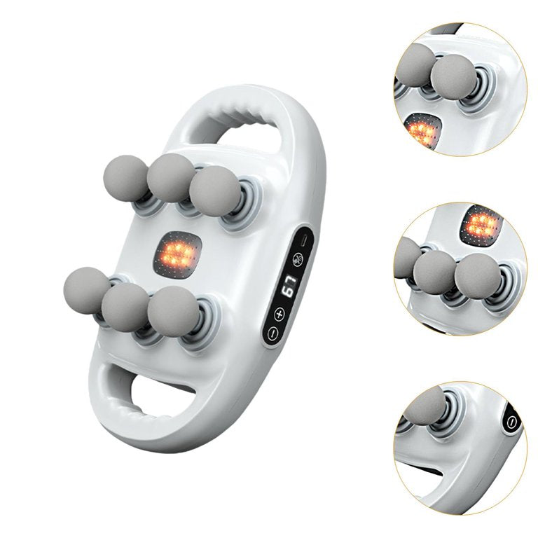 Aparat de Masaj Profesional cu 6 Capete – 9 Trepte de Intensitate, 9 Moduri, Ecran LED Touch, Masaj Profund
