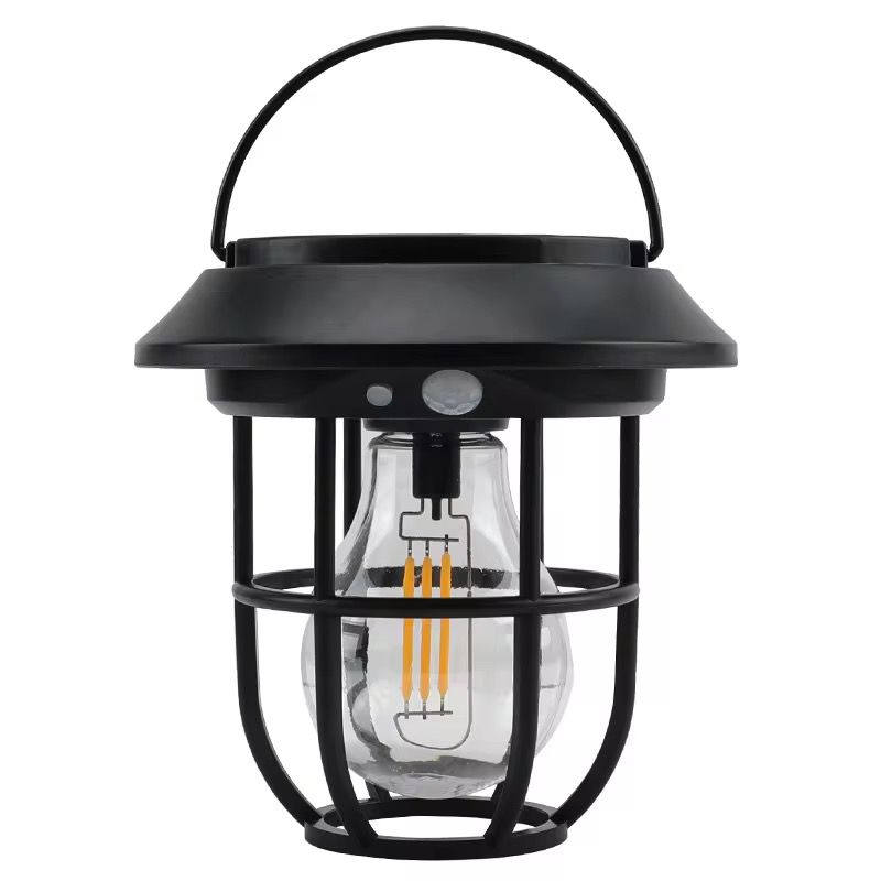 Lampa solara LED 3 in 1 pentru exterior, tip felinar, senzor lumina, iluminare decorativa gradina
