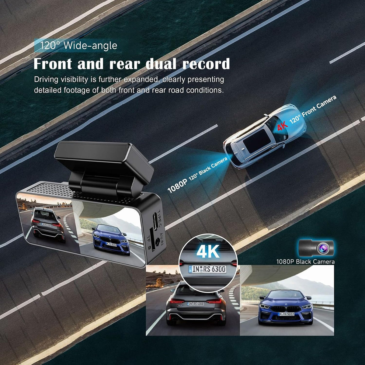 Camera Auto DVR Full HD 1080P Night Vision G-Sensor Parcare 24/7 - detaliu produs