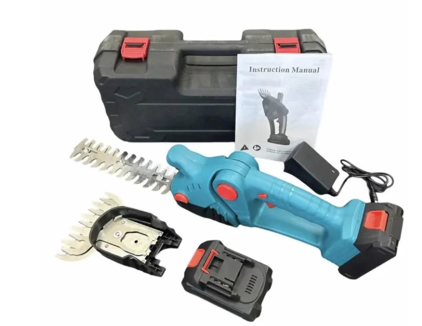 Foarfeca electrica 2 in 1 pentru gradina cu 2 acumulatori de 36V pentru tuns iarba, gard viu sau arbusti