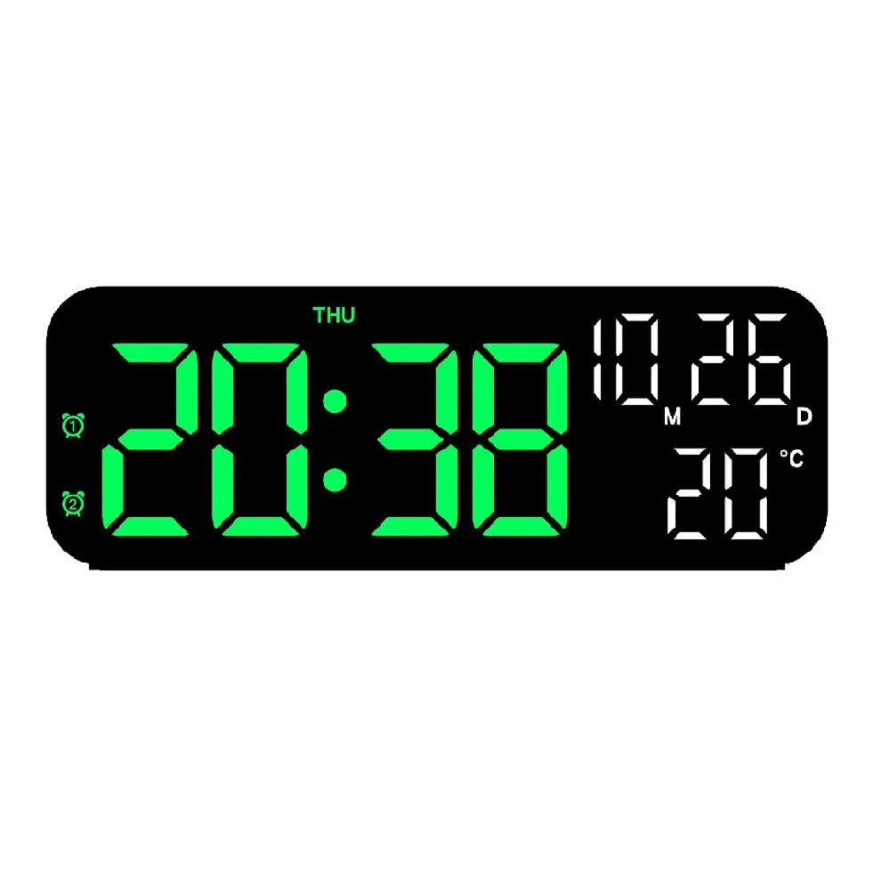 Ceas digital de perete cu afisaj LED, afisare temperatura si data, mod de noapte, ceas de masa, ceas electronic cu LED, 12H, 24H