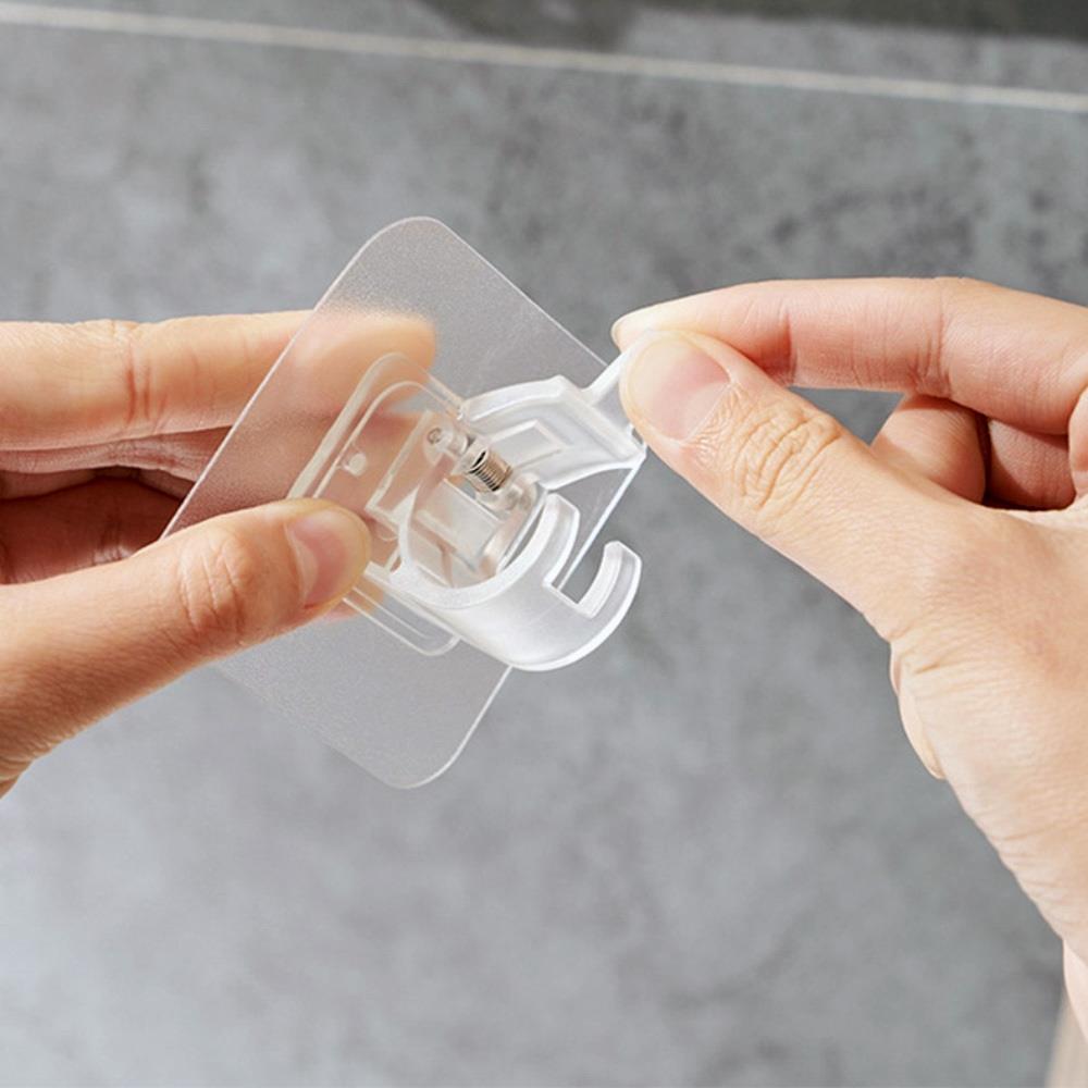 Set 10 Suporturi pentru Tija de Perdea Longziming Plastic Transparent Autoadeziv - detaliu produs