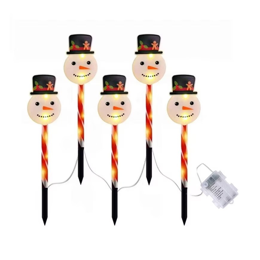 Set 5 Lampi Solare LED Mos Craciun pentru Gradina, 37 cm