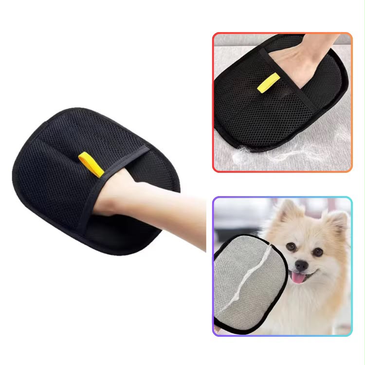 Manusa pentru Indepartarea Parului la Animale Panza 24x16cm Negru - detaliu produs