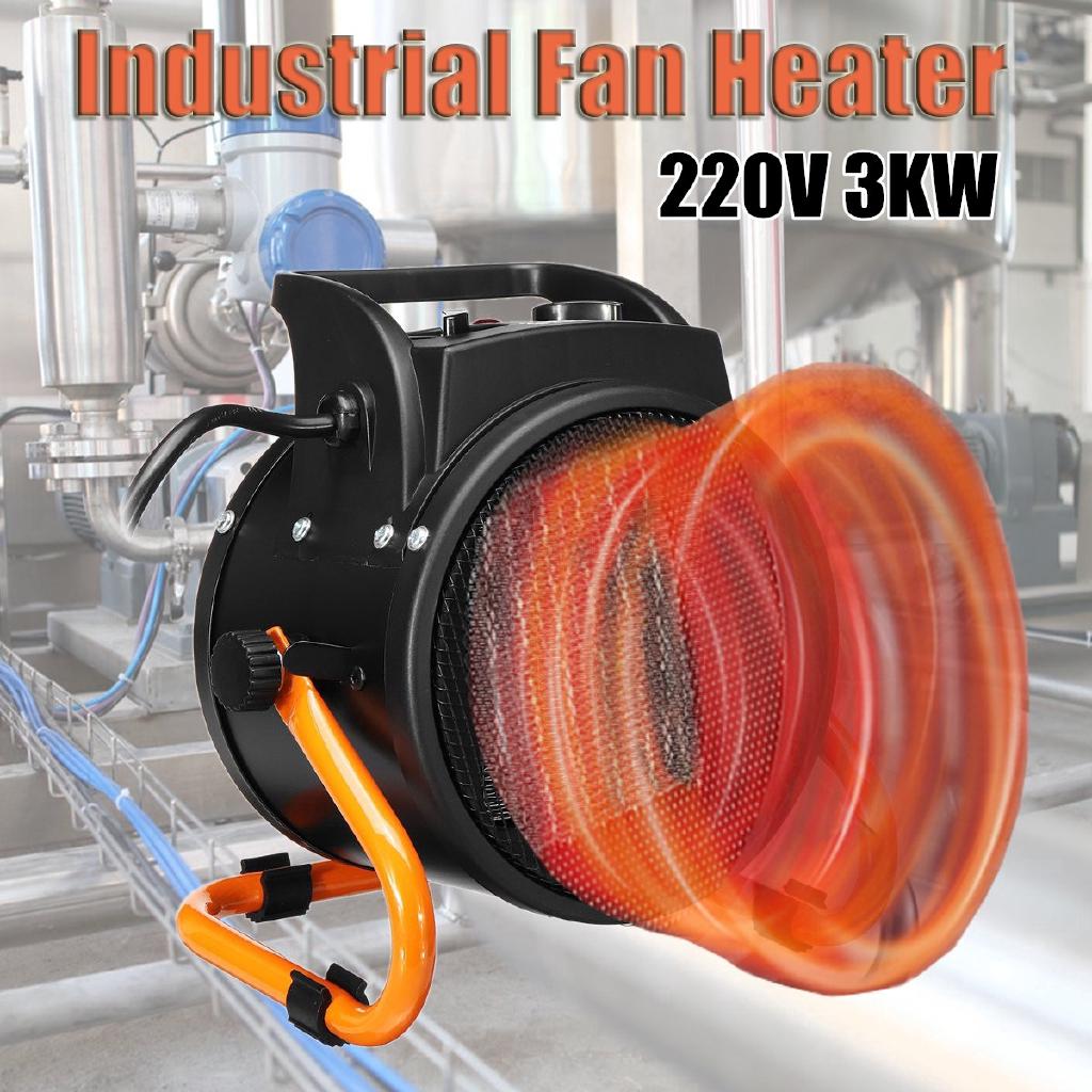 Aeroterma Electrica cu Rezistenta Ceramica, 220V, 3 trepte putere, flux aer 250 m³/h
