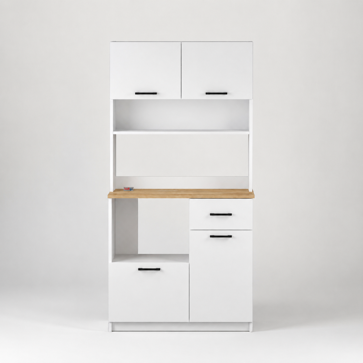 Dulap multifunctional cu 4 usi si sertar, pentru bucatarie, camara sau colt de cafea, 90 x 40 x 183,4 cm