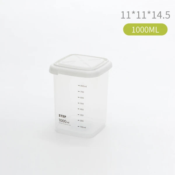 Set 3 Caserole pentru Depozitare cu Gramaj 240-1000 ml Alb Etansare Hermetica - imagine principala