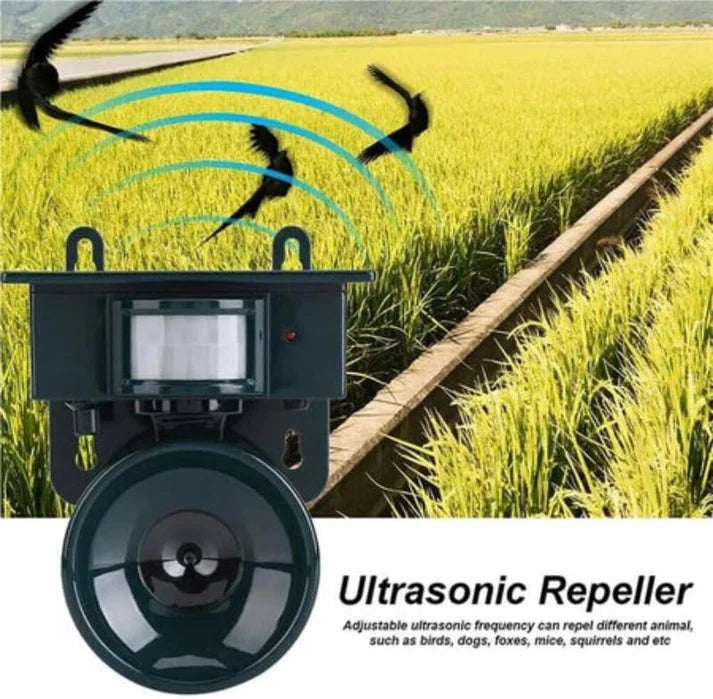 Repeller cu Ultrasunete pentru Alungarea Animalelor Panou Solar Senzor Miscare PIR - imagine principala