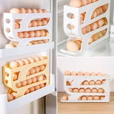 Suport pentru oua cu 4 niveluri, dispenser automat, capacitate 30 oua, pentru frigider 36x7x20cm