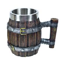 Halba bere medievala 600 ml, design rustic, interior inox