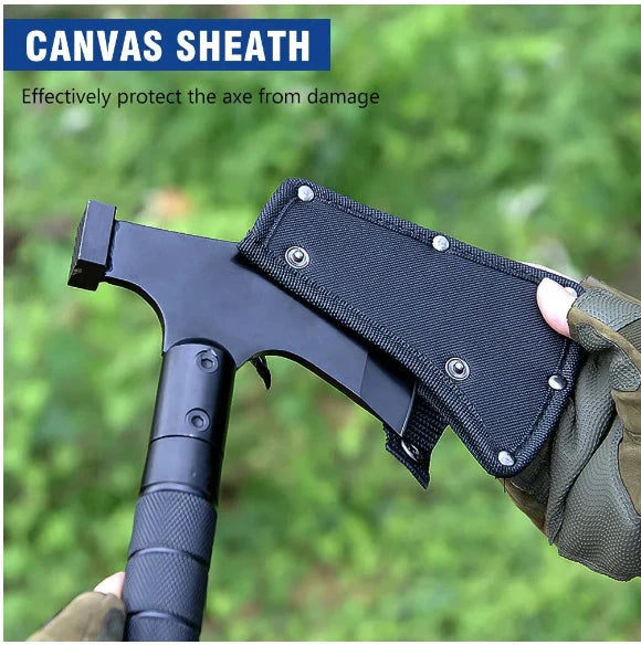Topor Tactic Multifunctional pentru Camping cu Accesorii Intercambiabile