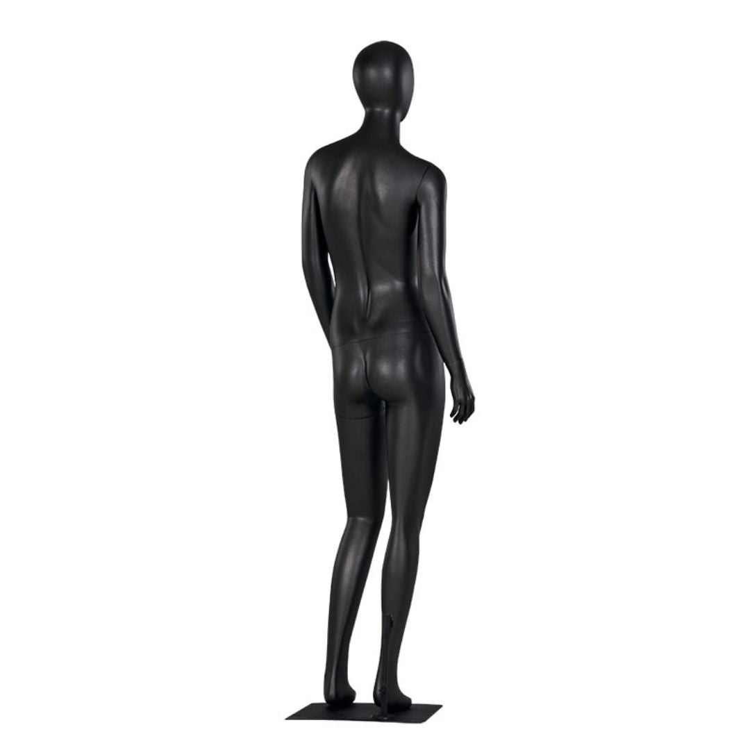 Manechin vitrina full body din fibra de sticla – model barbat sau femeie, cu cap tip ou si baza metalica