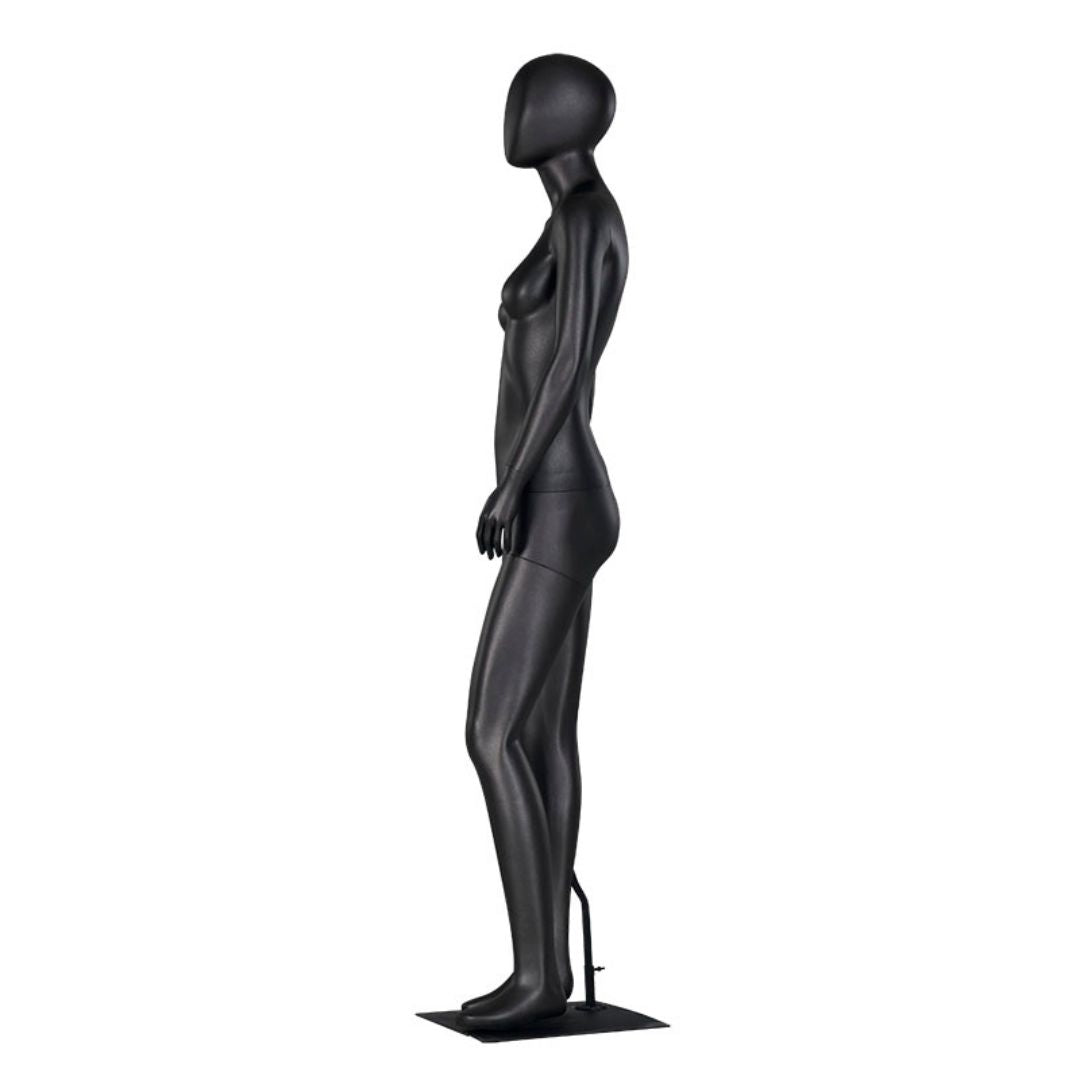 Manechin vitrina full body din fibra de sticla – model barbat sau femeie, cu cap tip ou si baza metalica