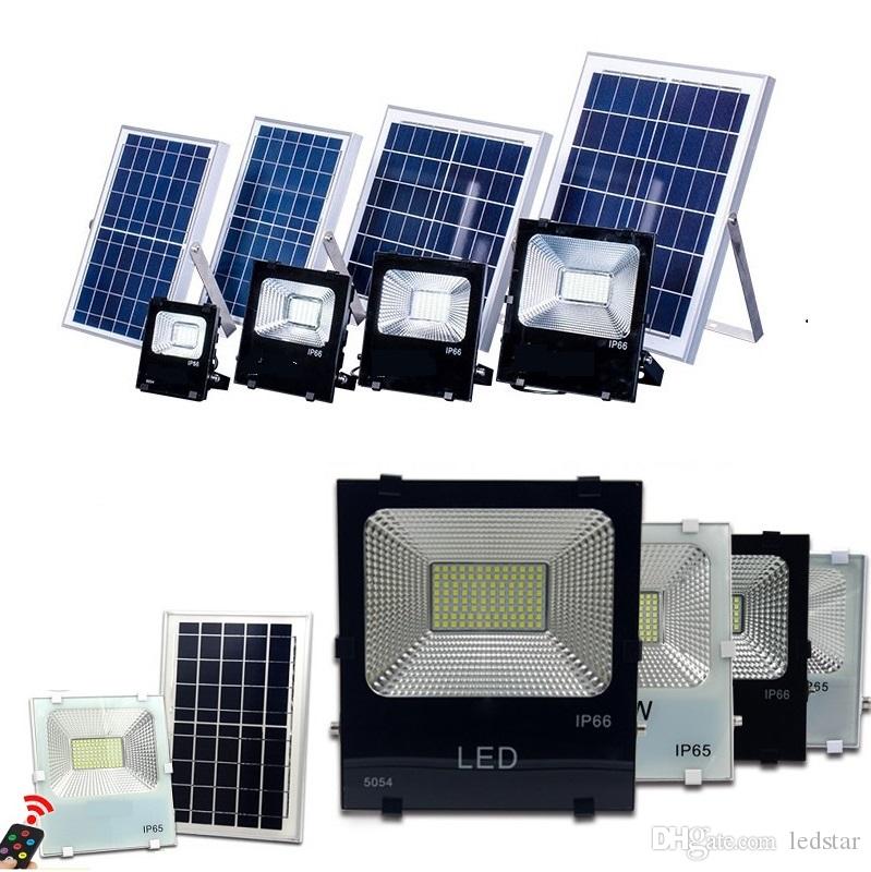 Proiector LED cu panou solar si telecomanda, IP67