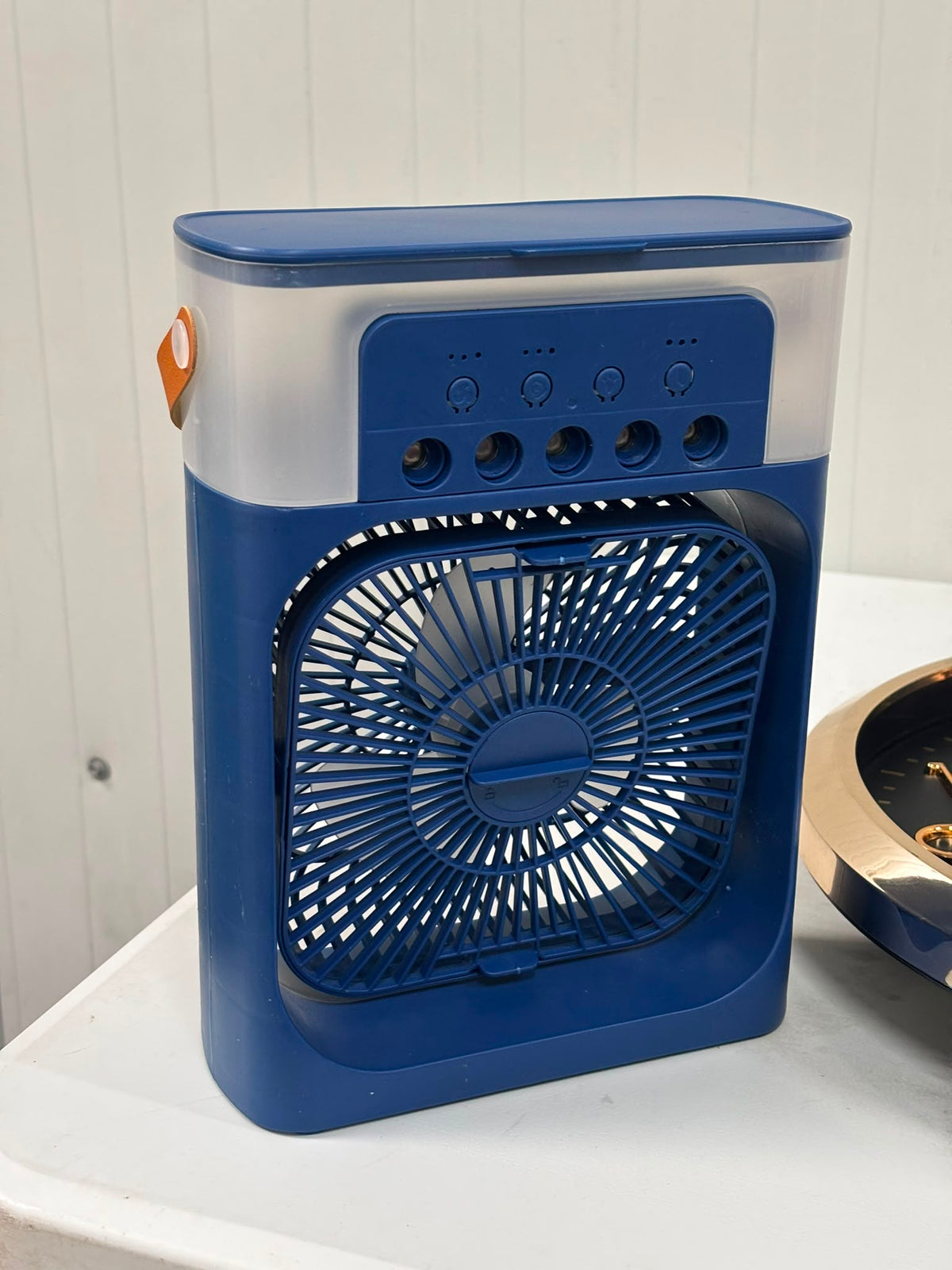 RESIGILAT — Ventilator portabil 3 în 1 cu pulverizare: racorire, umidificare și iluminare în 7 culori Albastru · Incomplet #001
