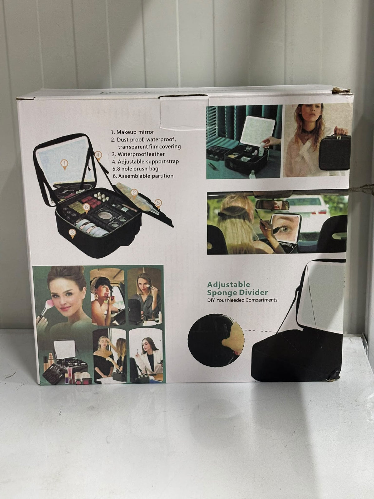 RESIGILAT — Geanta Cosmetica Pentru Make-up cu Oglinda LED cu Touch, 26x23x11 cm Negru · Acceptabil #006
