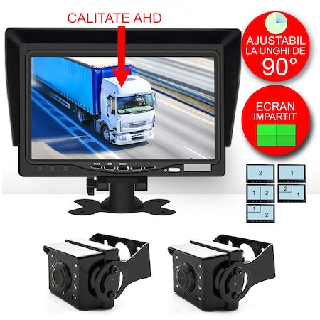 Kit marsarier cu camera AHD si display de 7 inch, camioane, autocare, bus-uri