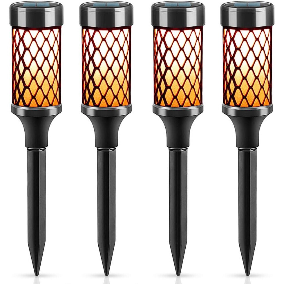 Set 4 Lampi solare LED pentru gradina, 10 LED SMD2835, iluminare automata, 38.5 cm