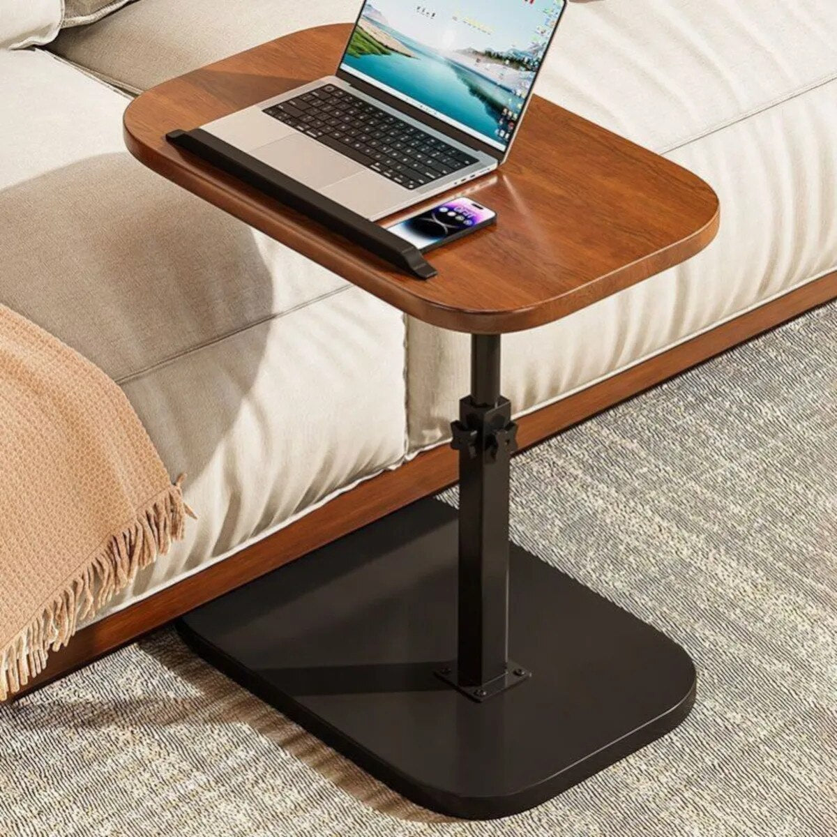 Masă Multifuncțională pentru Laptop, cu Înălțime Reglabilă 60–80 cm și Blat Rotativ, 40 x 30 cm