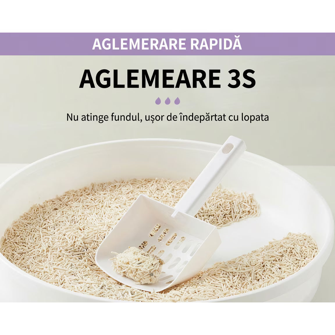 Litiera pentru pisici din tofu 6L, Formare rapida a bulgarilor, Absorbtie ridicata, Control eficient al mirosurilor