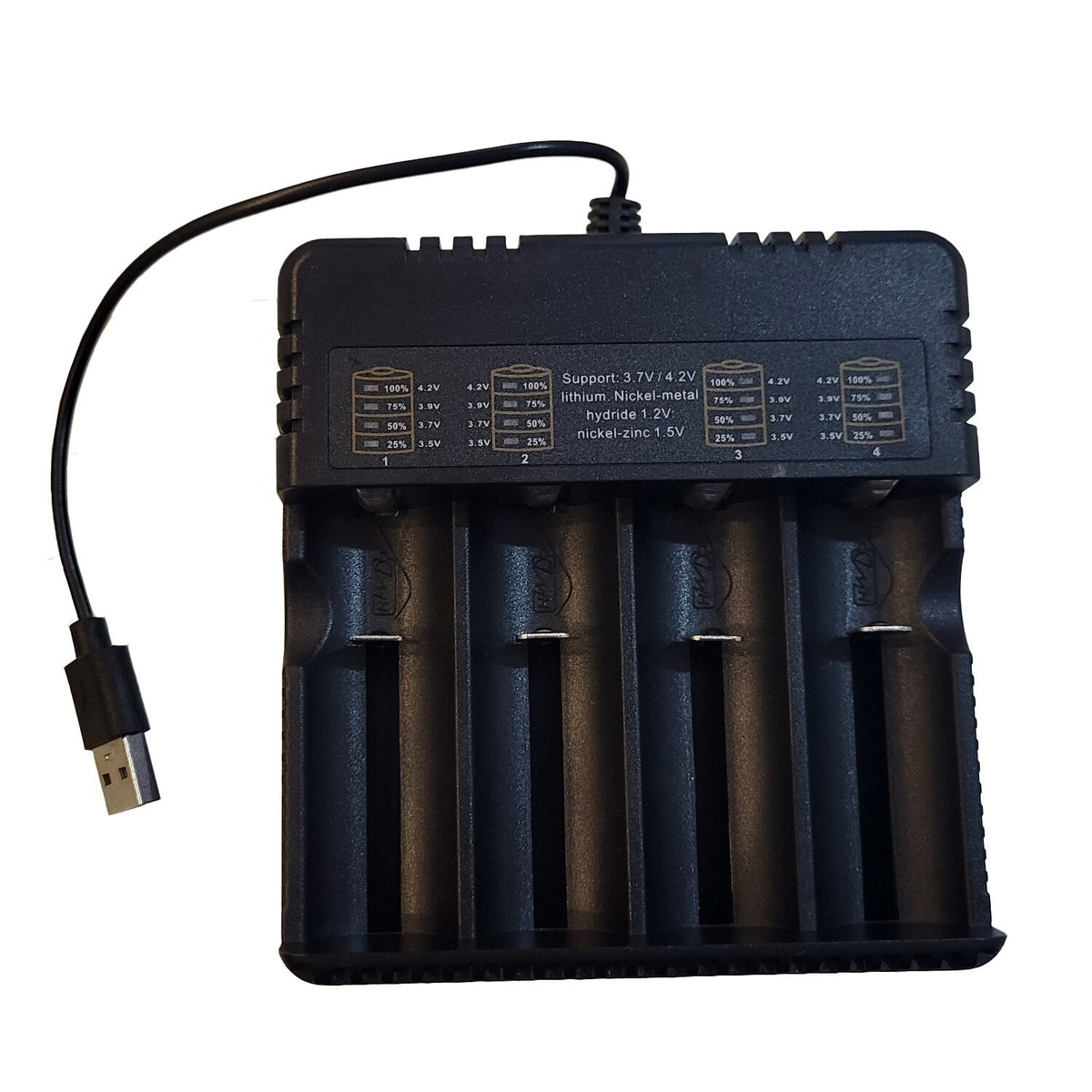 Incarcator baterii Li-ion HD-4882B, 4 sloturi 4.2V 4000mA pentru 18650 26650 14500 16340
