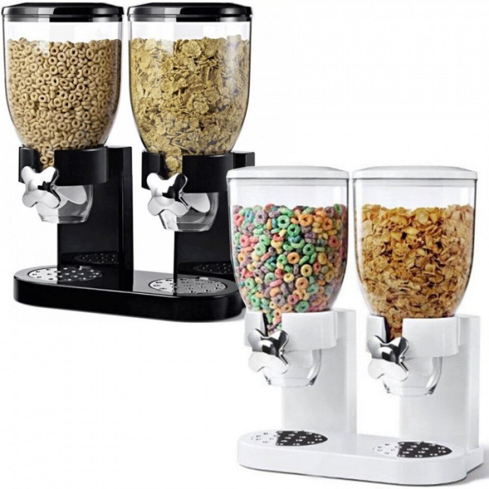 Dispenser dublu pentru cereale, 4 Litri - cate 2L/dozator