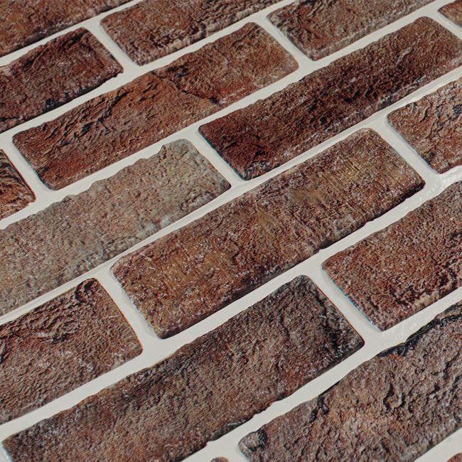 Tapet 3D model caramida in relief maro auto-adeziv pentru interior, 70 x 77 cm