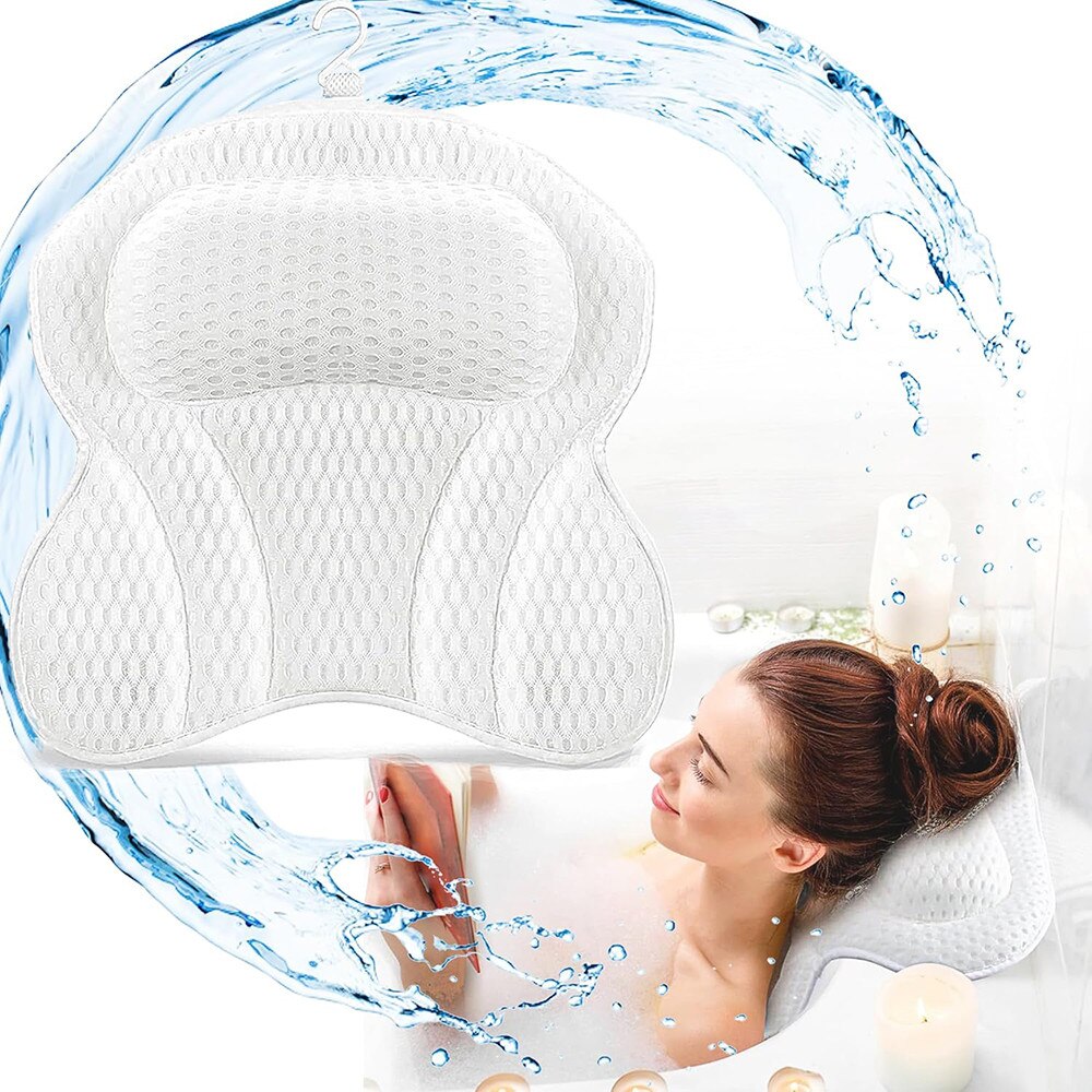Perna de baie, 4D Air Mesh, 6 ventuze antiderapante, impermeabil, 45x47cm