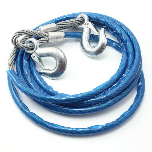 Cablu din otel pentru tractare auto, carlige de remorcare cu siguranta, 8mm x 4M, capacitate 3 tone