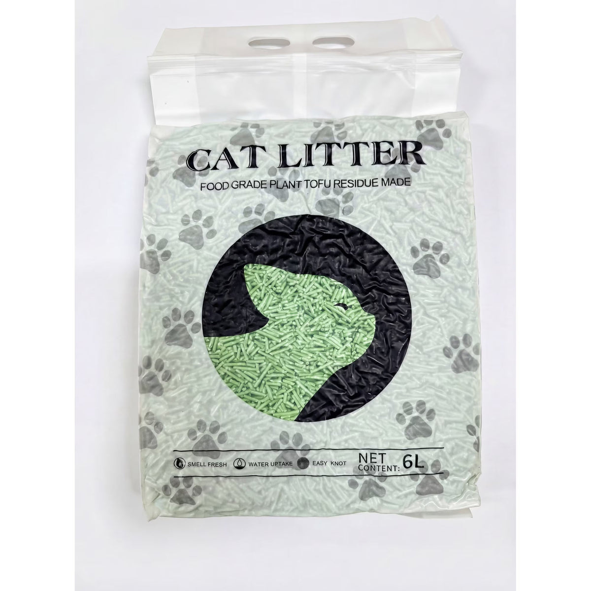 Litiera pentru pisici din tofu 6L, Formare rapida a bulgarilor, Absorbtie ridicata, Control eficient al mirosurilor
