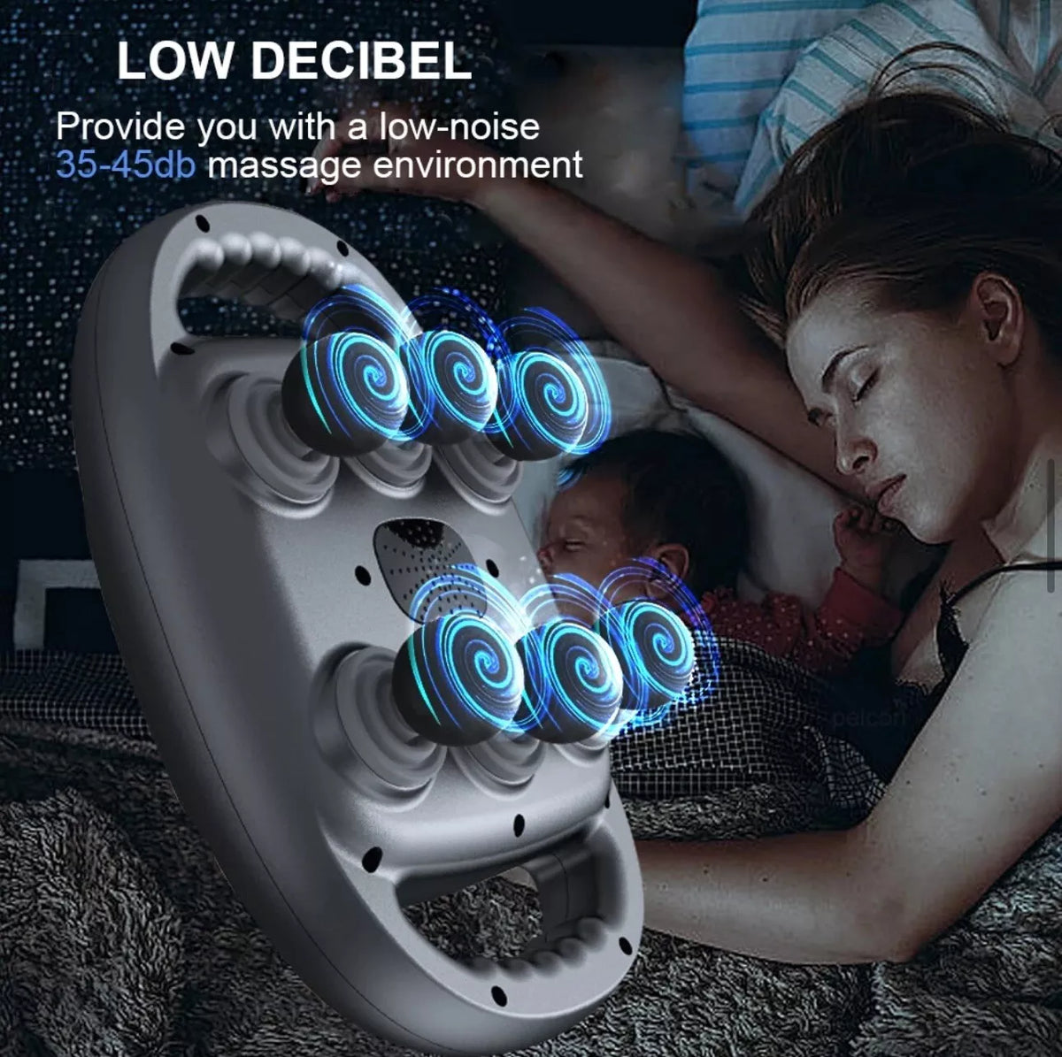 Aparat de Masaj Profesional cu 6 Capete – 9 Trepte de Intensitate, 9 Moduri, Ecran LED Touch, Masaj Profund
