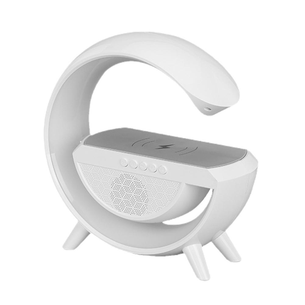 Lampă RGB cu Încărcător Wireless 15W, Boxă Bluetooth și Acumulator Reîncărcabil