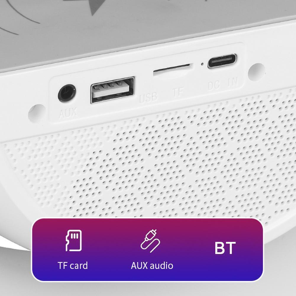 Lampă RGB cu Încărcător Wireless 15W, Boxă Bluetooth și Acumulator Reîncărcabil