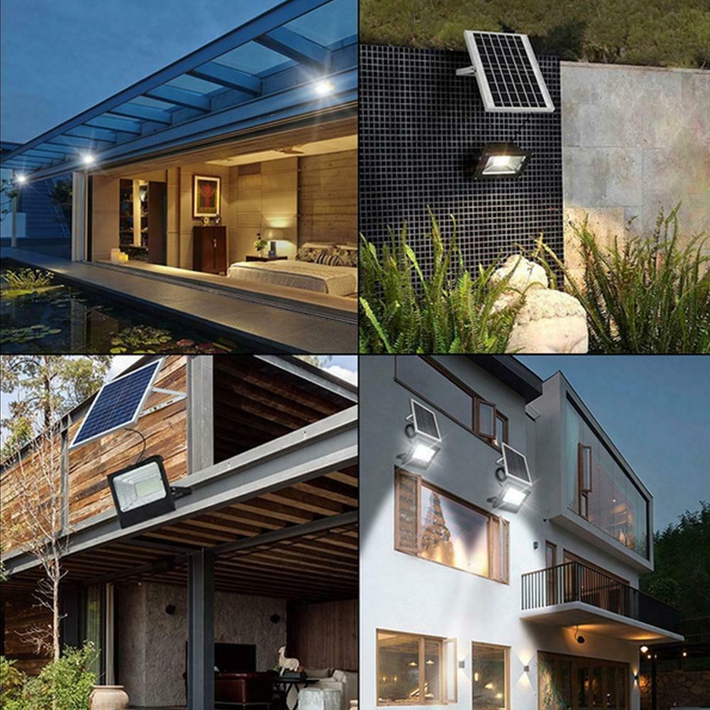 Proiector LED cu panou solar si telecomanda, IP67
